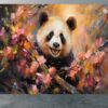 Bedroom Mural with Playful Panda Art Elements