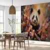 Removable Panda Art Wallpaper in Bedroom