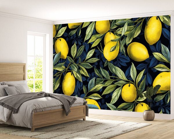 Removable Citrus Fruit Design Wallpaper for Bedrooms