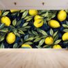 Detailed View of Lemon Fruit Vinyl Wallpaper