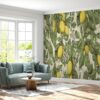 Self-Adhesive Lemon Tree Wallpaper for Large Wall Spaces