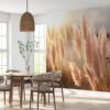 Removable Dry Grass Meadow Wallpaper in Living Room