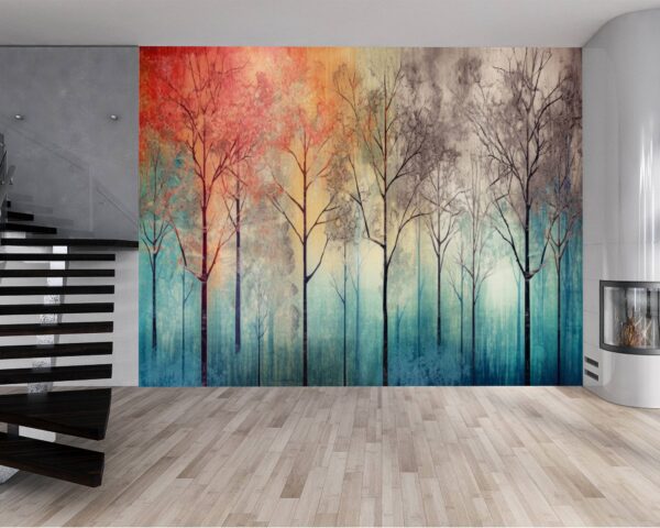 Vinyl Floral and Tree Design Wallpaper for Wall Décor