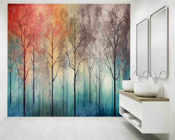 Abstract Tree Pattern Floral Self-Adhesive Wallpaper Close-Up