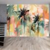 Vinyl Palm Leaf Design Wallpaper for Bedroom Wall Décor