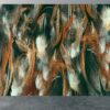 Living Room Mural with Colorful Feather Textures