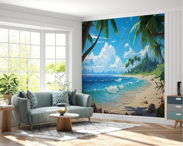 Self-Adhesive Tropical Wallpaper for Large Wall Spaces