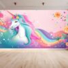 Detailed View of Unicorn Cartoon Vinyl Wallpaper