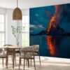 Detailed View of Volcano Eruption Vinyl Wallpaper