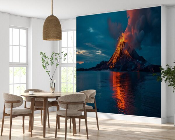 Detailed View of Volcano Eruption Vinyl Wallpaper