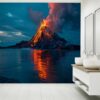 Self-Adhesive Volcano Wallpaper for Large Wall Spaces