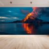 Vinyl Nature Eruption Design Wallpaper for Wall Décor