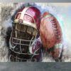 Abstract Football Wall Mural with Artistic Sport Scenes