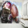 American Football Art Sport Peel and Stick Wallpaper Close-Up