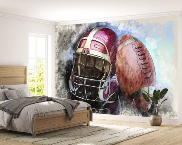 Removable Football Art Design for Bedrooms