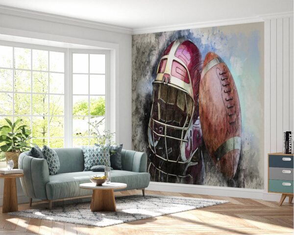 Peel and Stick Football Sport Wallpaper for Large Wall Décor