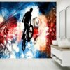 Bicycle Silhouette BMX Self-Adhesive Wallpaper Close-Up