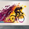 Vinyl Cycling Design Wallpaper for Bedroom Wall