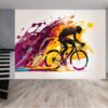 Removable Bicycle Riding Wallpaper in Bedroom