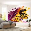 Detailed View of Bicycle Riding Vinyl Wallpaper