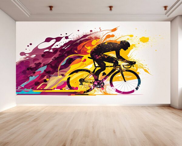 Peel and Stick Bicycle Sport Wallpaper for Large Wall Décor