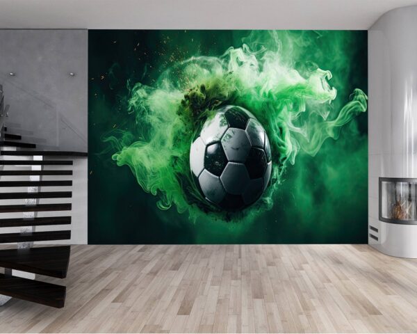 Vinyl Soccer Ball Design Wallpaper for Wall Décor