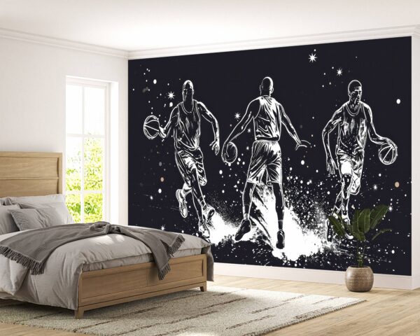 Removable Basketball Sketch Design for Bedrooms