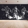 Detailed View of Hand Drawn Basketball Vinyl Wallpaper