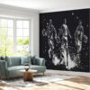 Peel and Stick Basketball Sketch Wallpaper for Large Wall Spaces