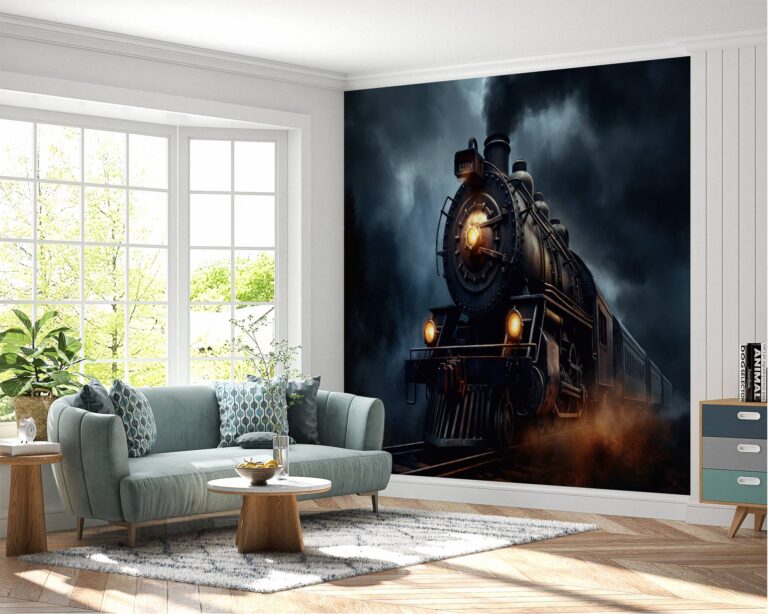 Peel and Stick Locomotive Wallpaper for Large Wall Décor