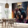 Removable Monster Truck Wallpaper in Living Room