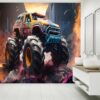 Monster Truck Cars Abstract Power Sport Self-Adhesive Wallpaper Close-Up