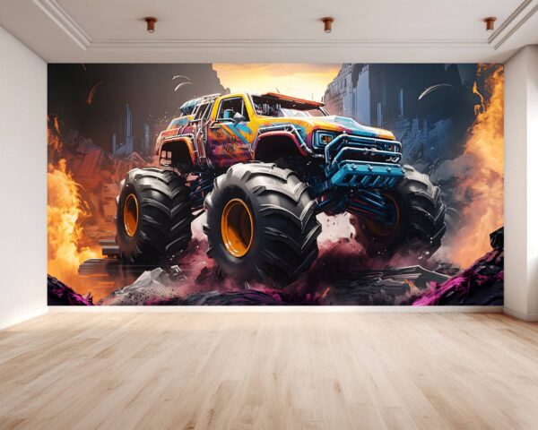 Detailed View of Monster Truck Vinyl Wallpaper