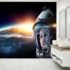 Galaxy Universe Planet Space Astronaut Self-Adhesive Wallpaper Close-Up