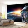 Removable Galaxy Planet Wallpaper Design for Living Rooms