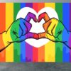 Love Symbol LGBT Peel and Stick Wallpaper Close-Up