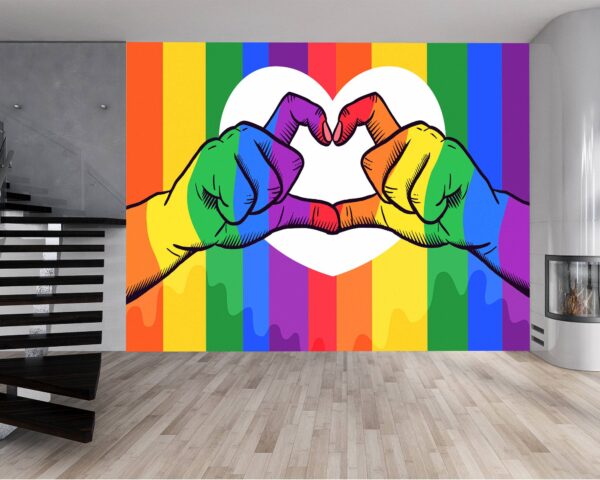 Detailed View of LGBT Love Symbol Vinyl Wallpaper