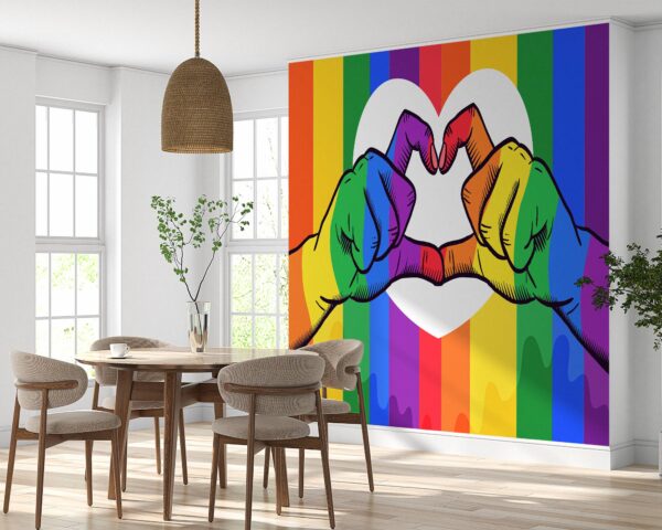 Removable LGBT Love Symbol Wallpaper Design