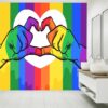 Removable LGBT Pride Wallpaper in Bedroom Setting