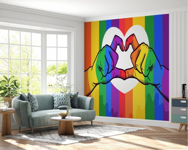 Peel and Stick LGBT Pride Wallpaper for Living Room