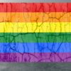 Broken Wall Effect LGBT Self-Adhesive Wallpaper Close-Up