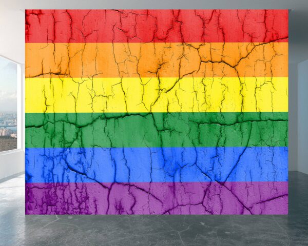 Broken Wall Effect LGBT Self-Adhesive Wallpaper Close-Up