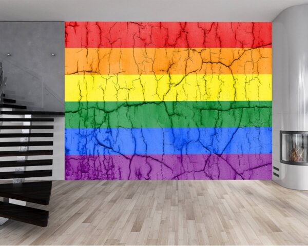 Removable LGBT Broken Wall Wallpaper Design for Living Room