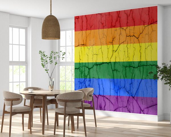 Detailed View of LGBT Broken Wall Effect Vinyl Wallpaper