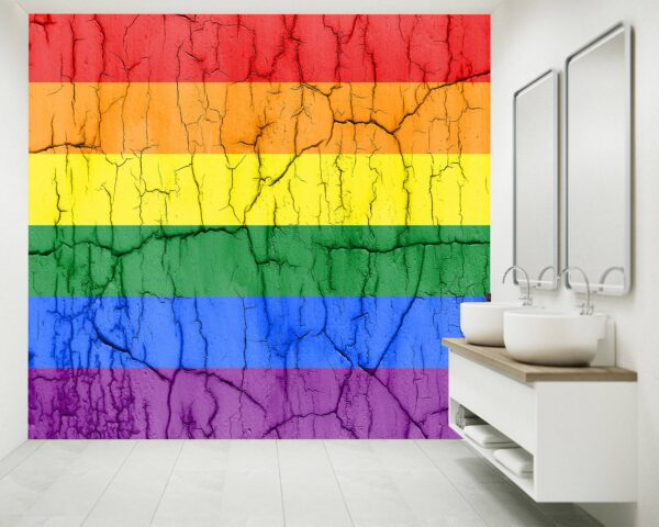 Self-Adhesive LGBT Pride Wallpaper in Luxury Living Room