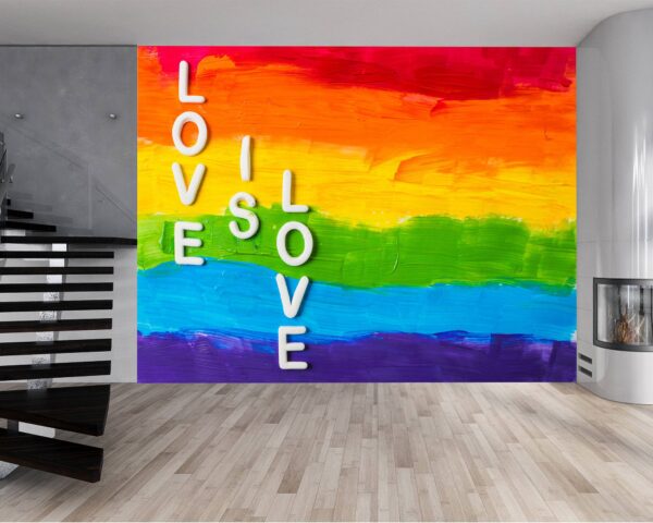 LGBT Wall Mural with Artistic Design and Pride Colors