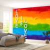 Removable LGBT Pride Artistic Wallpaper in Living Room