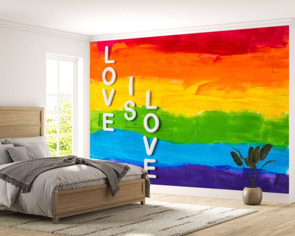 Removable LGBT Pride Artistic Wallpaper in Living Room