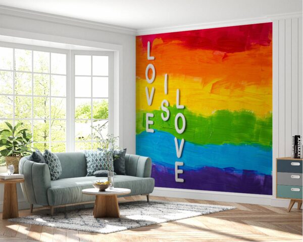 Detailed View of LGBT Artistic Print Vinyl Wallpaper